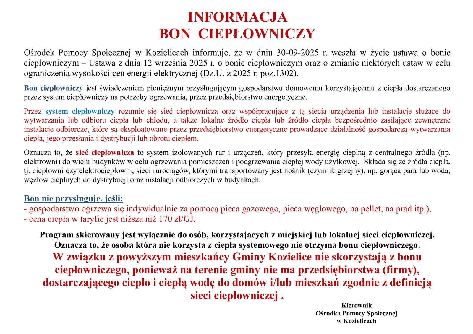 Zdjęcie: Informacja - bon ciepłowniczy