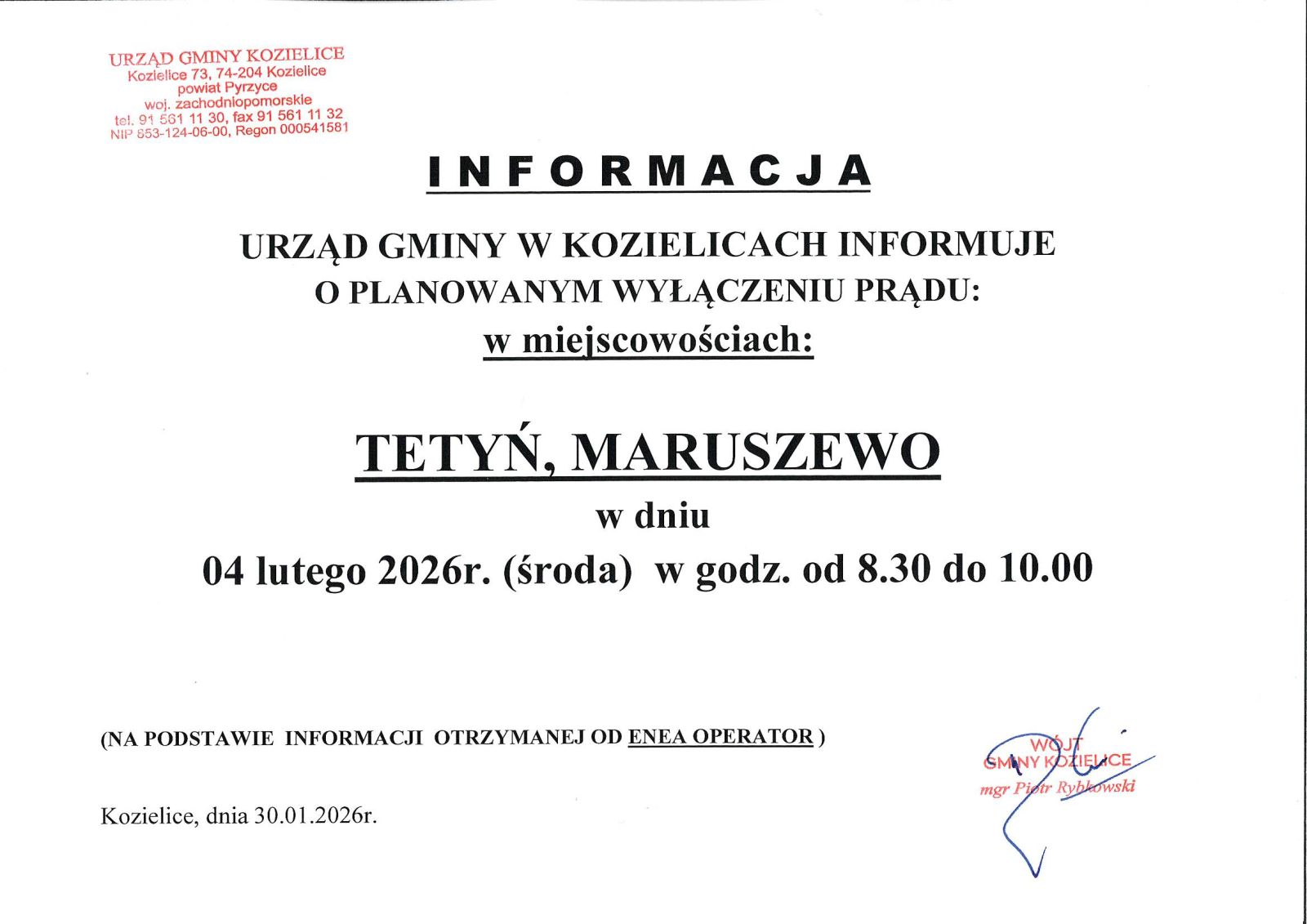 Zdjęcie: INFORMACJA