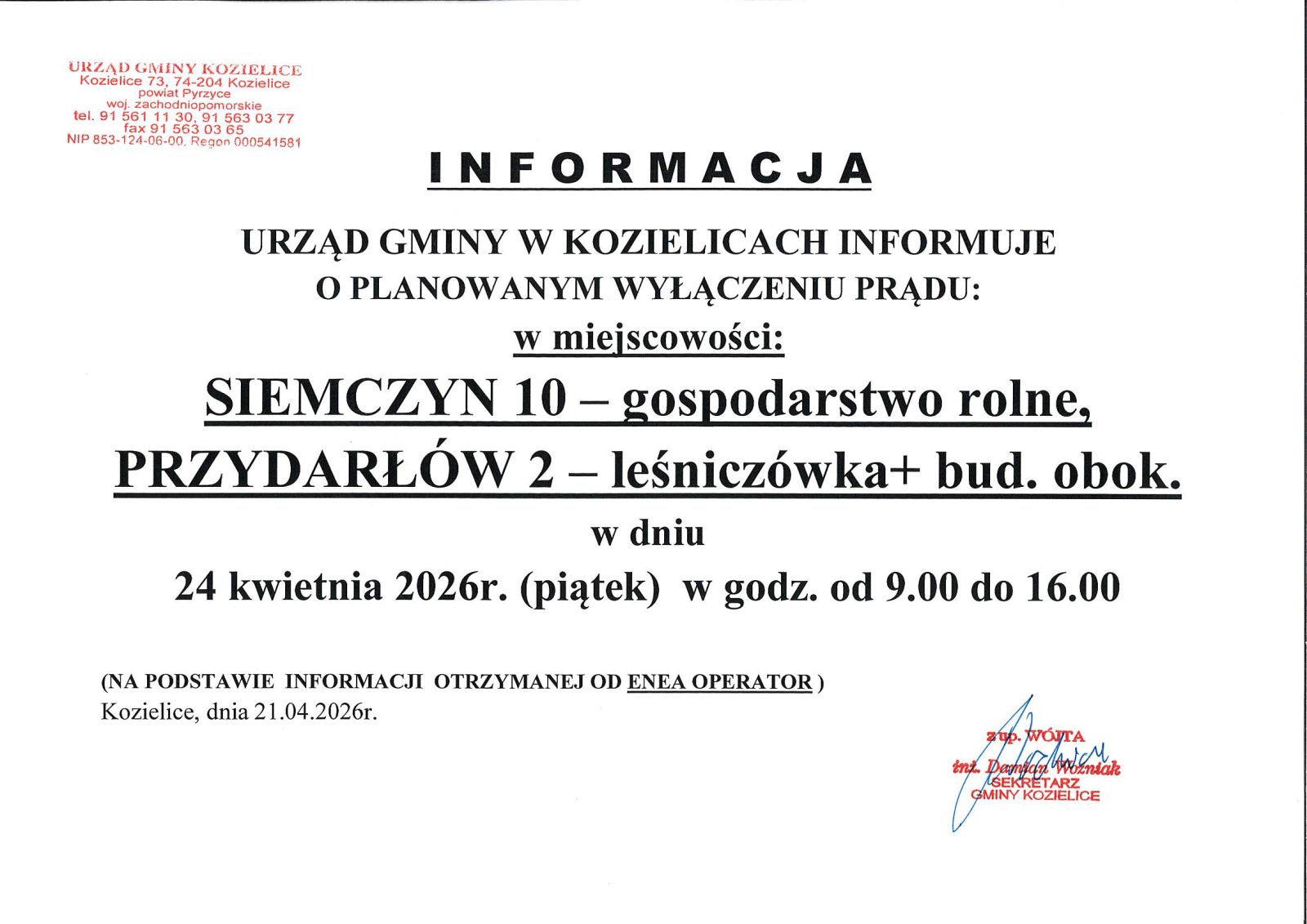 Zdjęcie: INFORMACJA