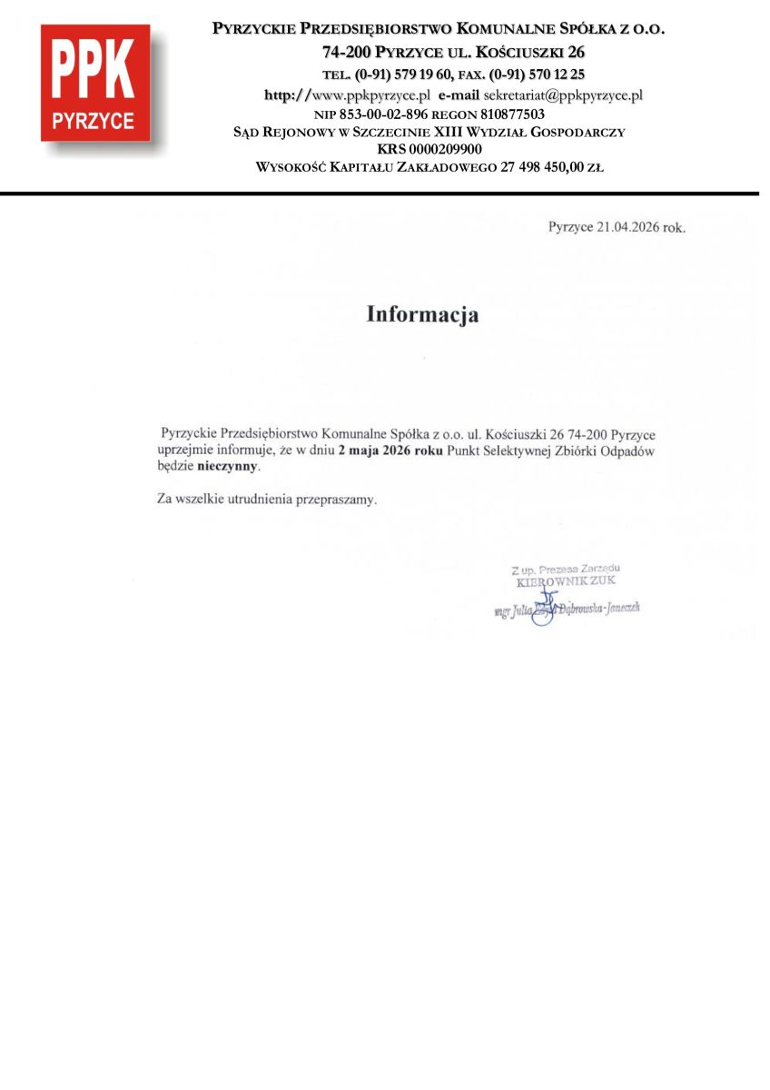 Zdjęcie: INFORMACJA