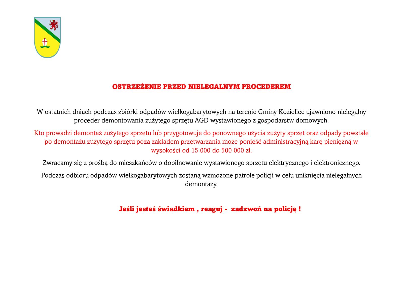 Zdjęcie: OSTRZEŻENIE PRZED NIELEGALNYM PROCEDEREM