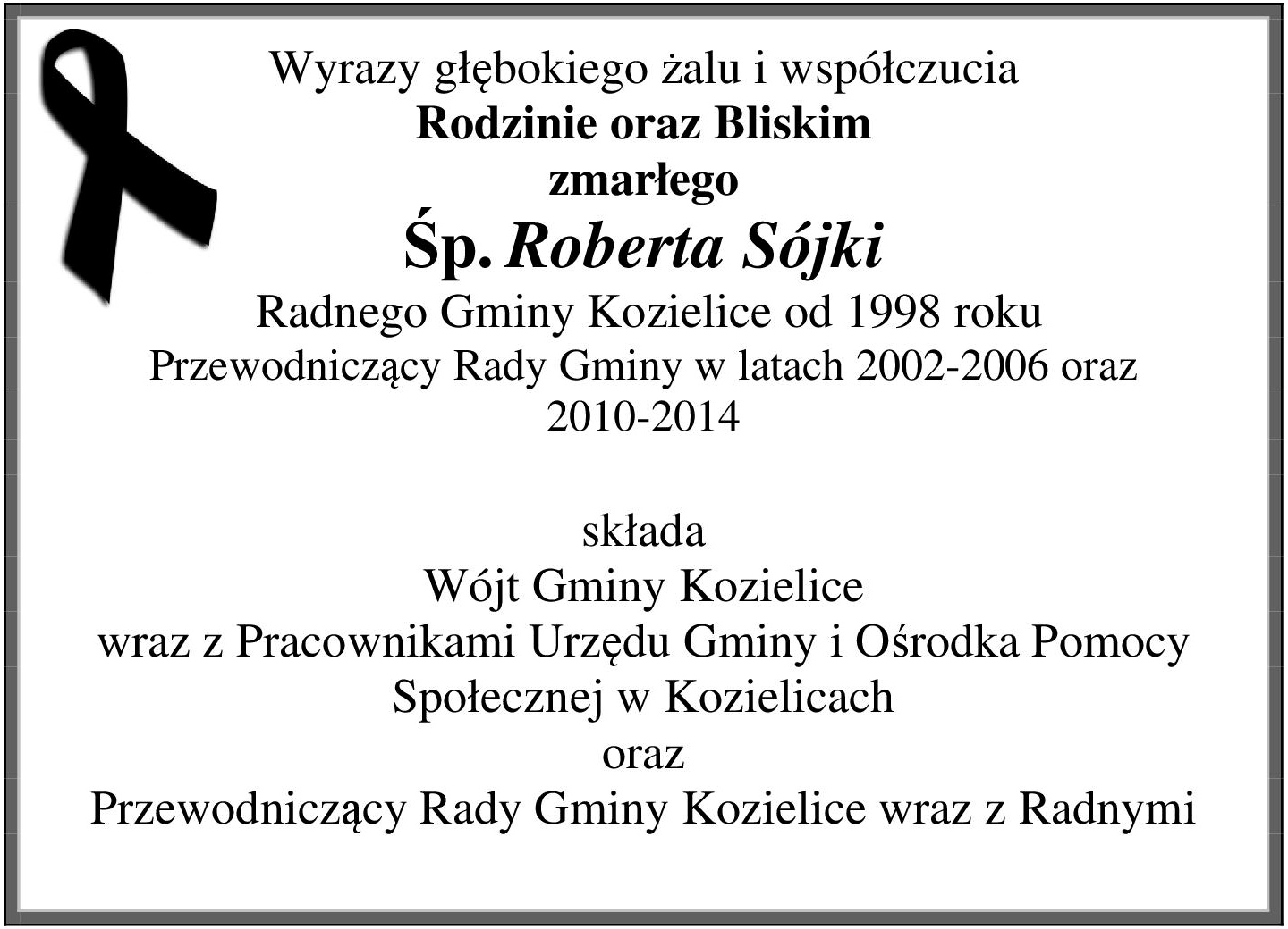 Zdjęcie: Wyrazy głębokiego żalu i współczucia