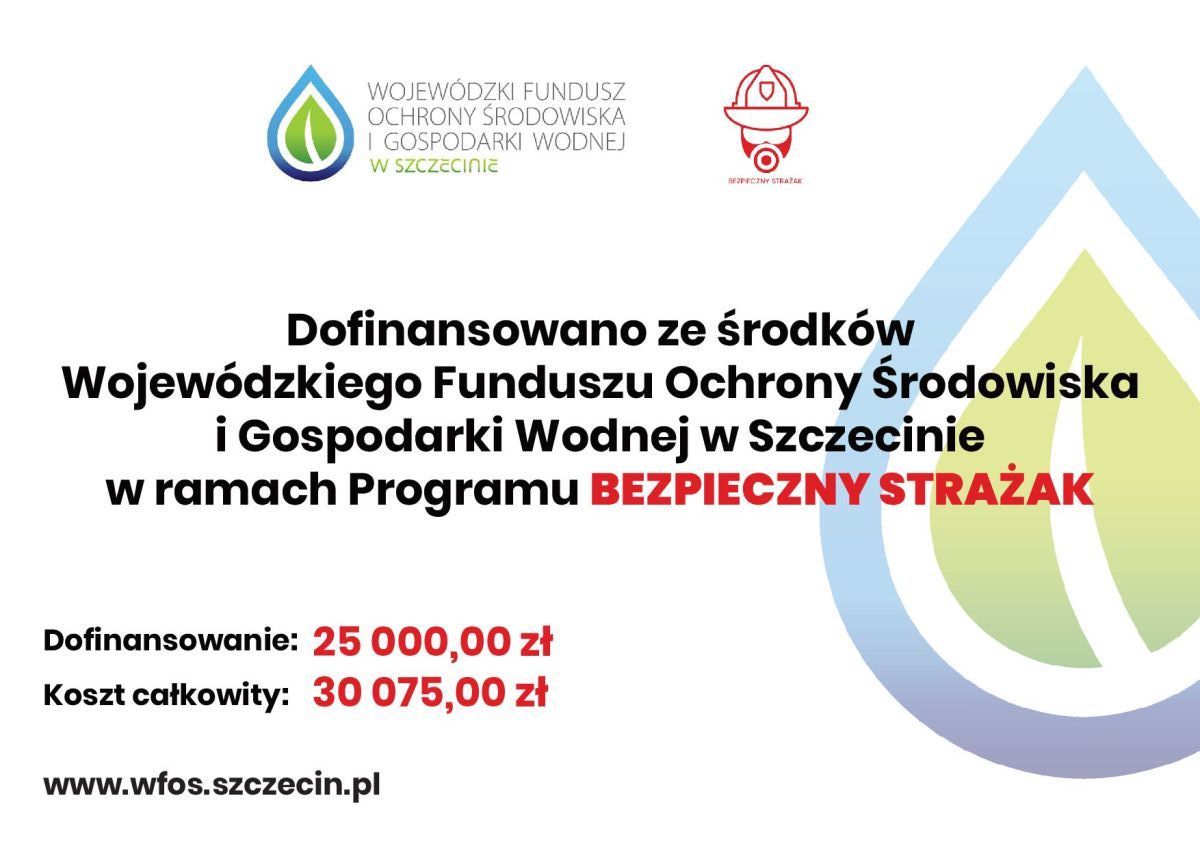 Zdjęcie: Ochotnicza Straż Pożarna w Załężu z nowym sprzętem zakupionym w ramach dotacji z WFOŚiGW w Szczecinie w ramach realizacji zadania: Dofinansowanie zakupu sprzętu i wyposażenia jednostek Ochotniczych Straży Pożarnych „BEZPIECZNY STRAŻAK” – 2024.