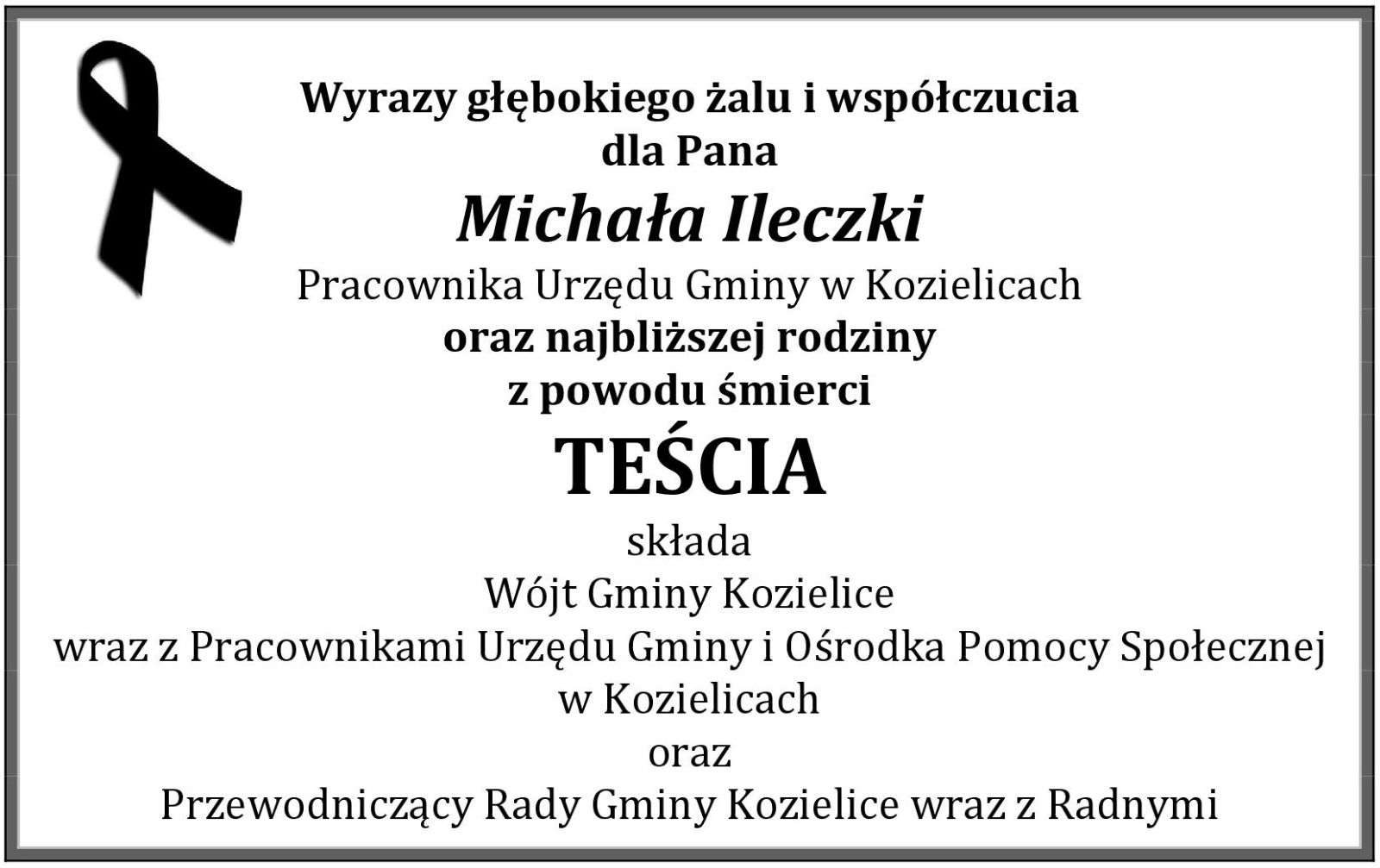 Zdjęcie: Wyrazy głębokiego żalu i współczucia