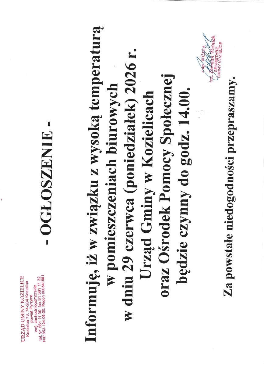 Zdjęcie: OGŁOSZENIE