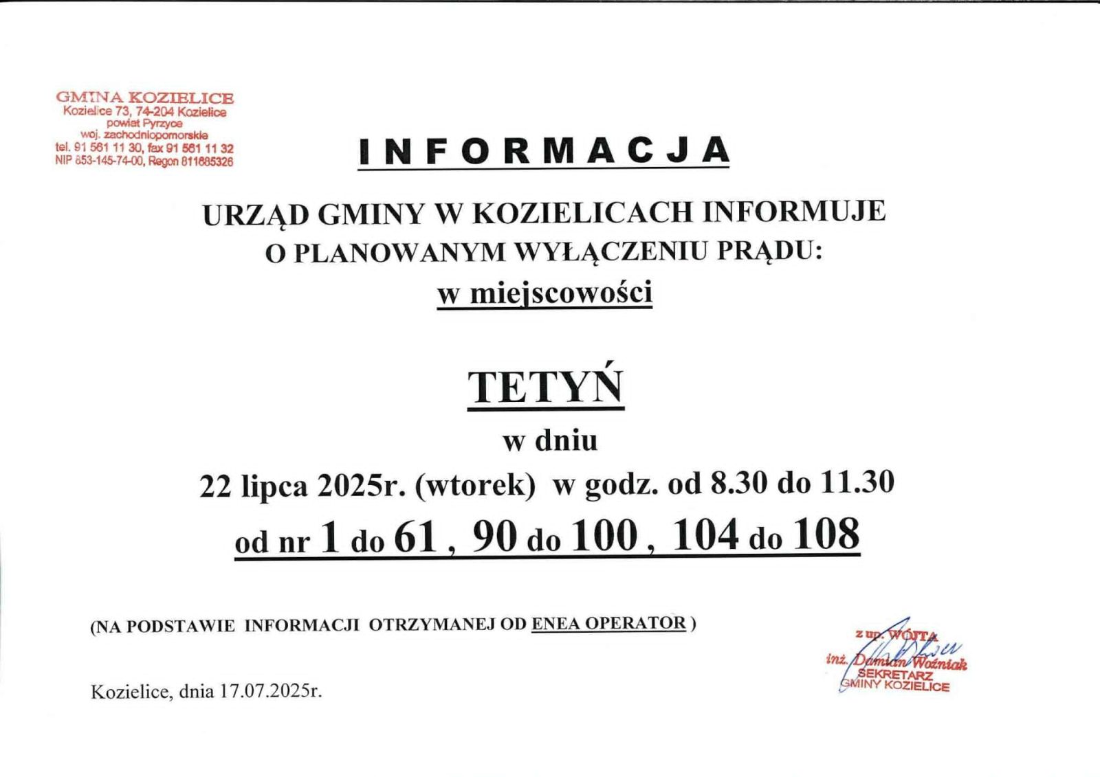 Zdjęcie: INFORMACJA